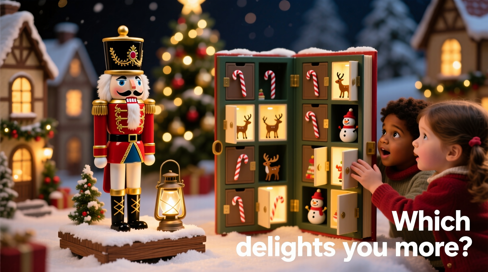 miniature nutcracker display vs advent calendar which engages kids more