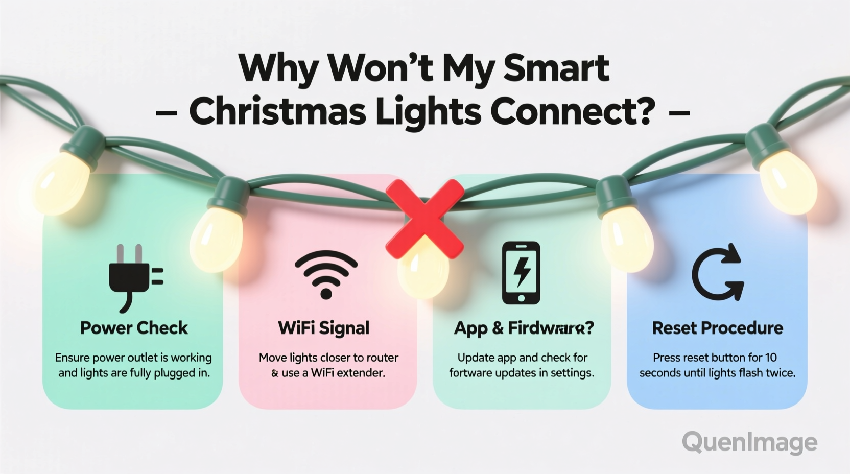 why is my smart christmas light not connecting and how to fix it