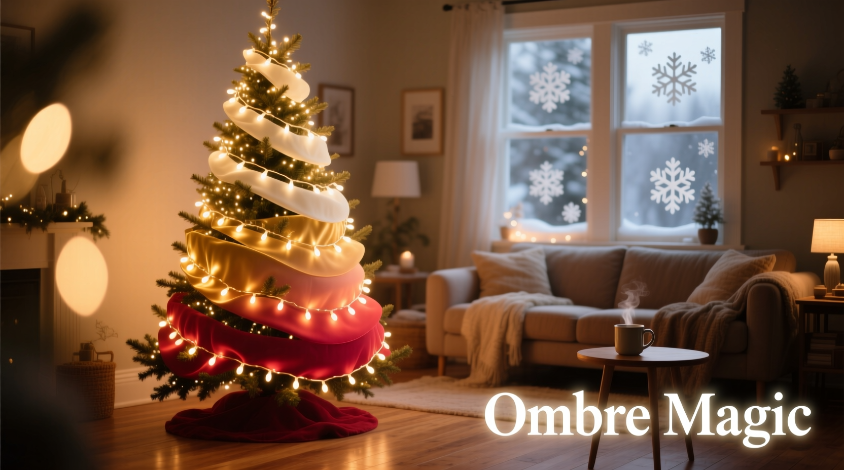 how to create a gradient effect with ombre christmas lights indoors