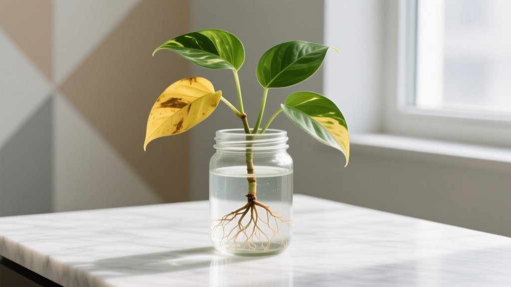 Propagate Devil’s Ivy in Water with Yellow Leaves