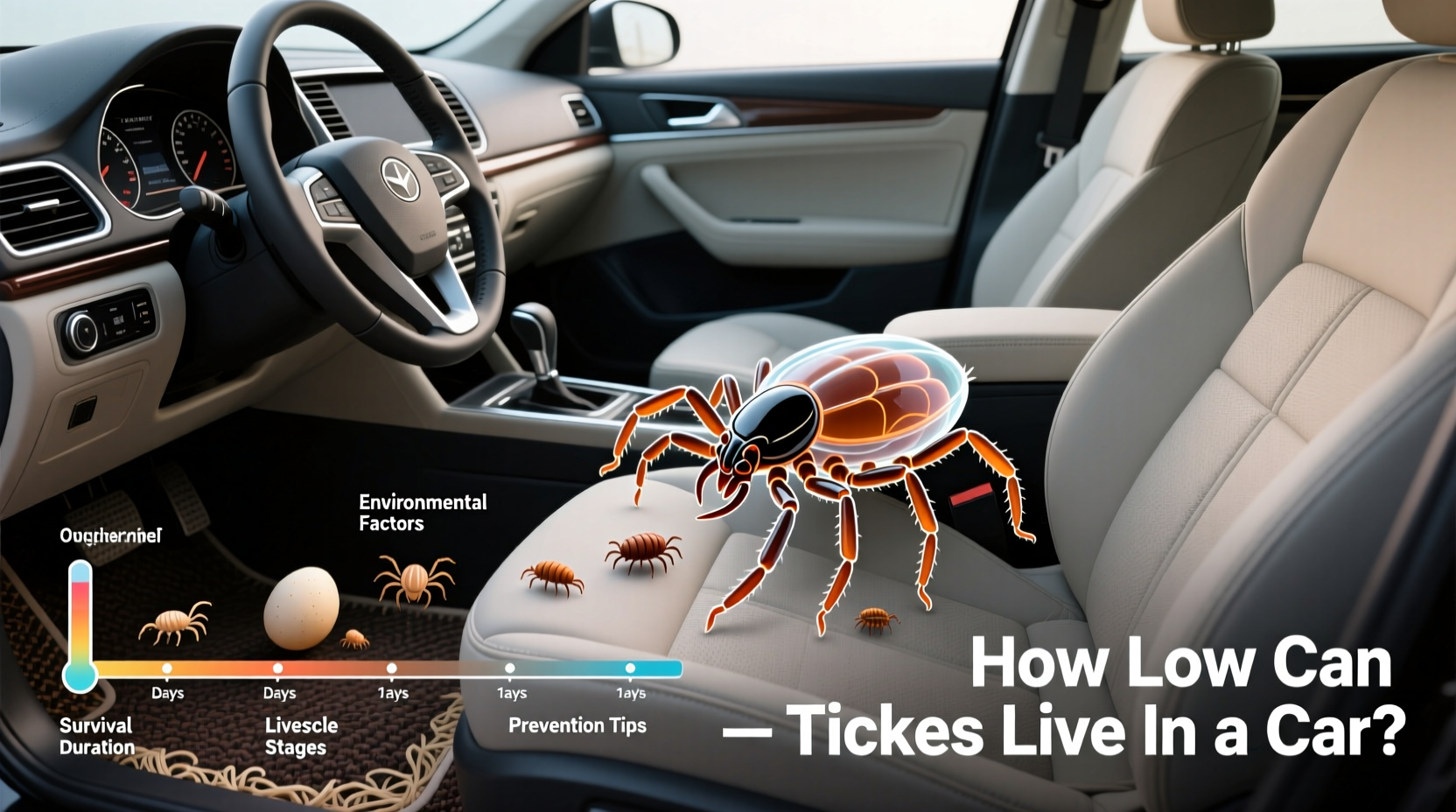 how long can ticks live in a car