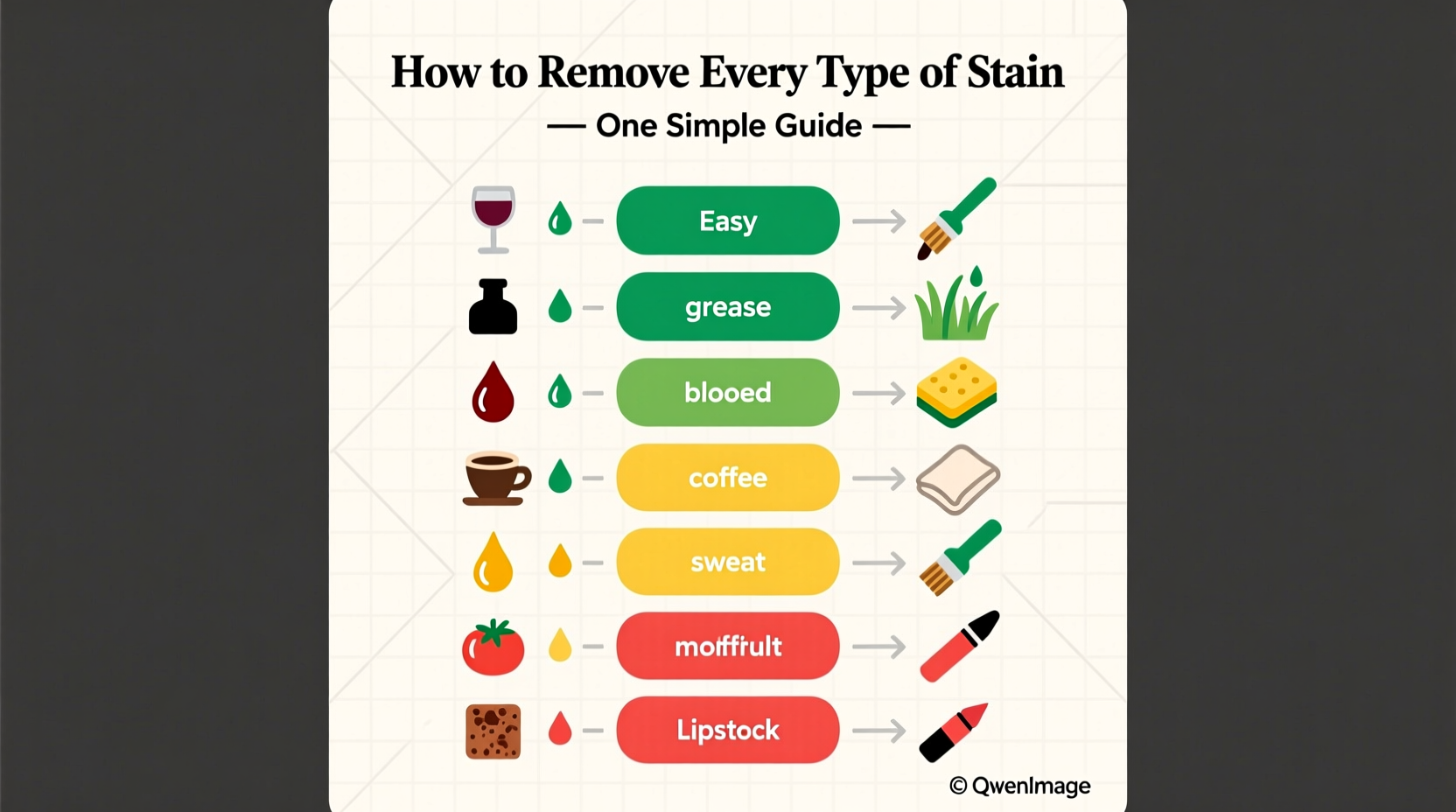 how to remove every type of stain in one simple chart