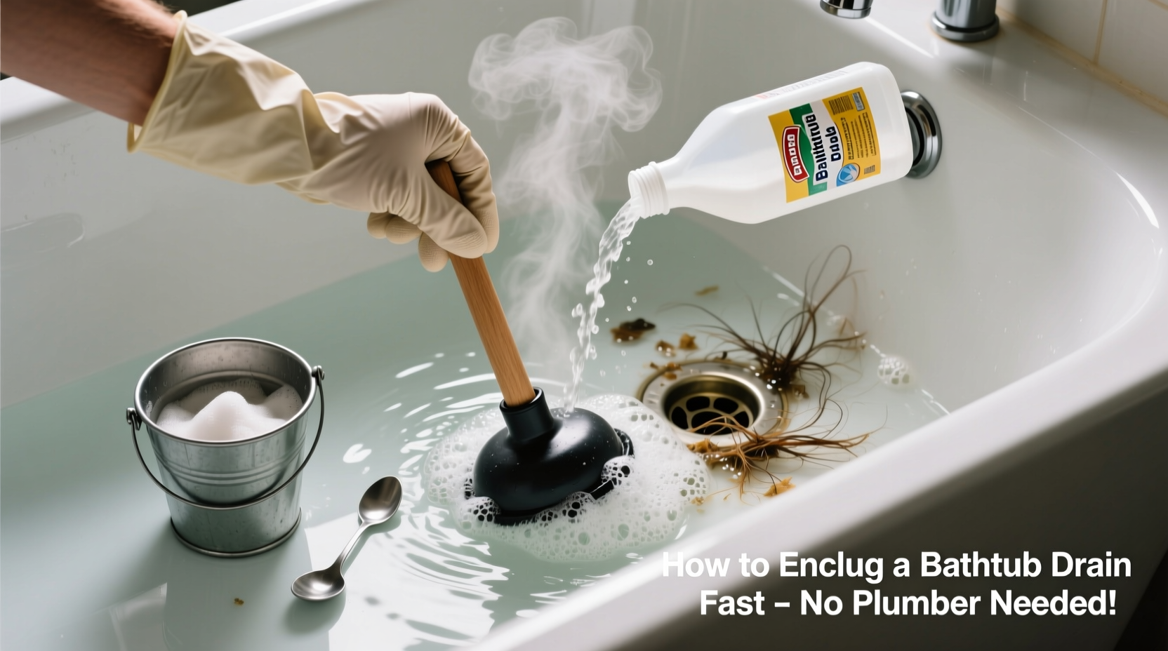 how to unclog a bathtub drain without calling a plumber fast