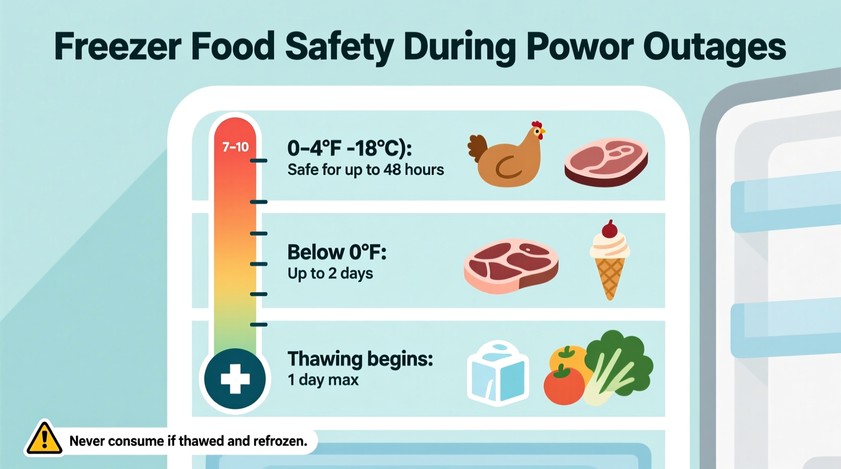 how long does food last in the freezer without power