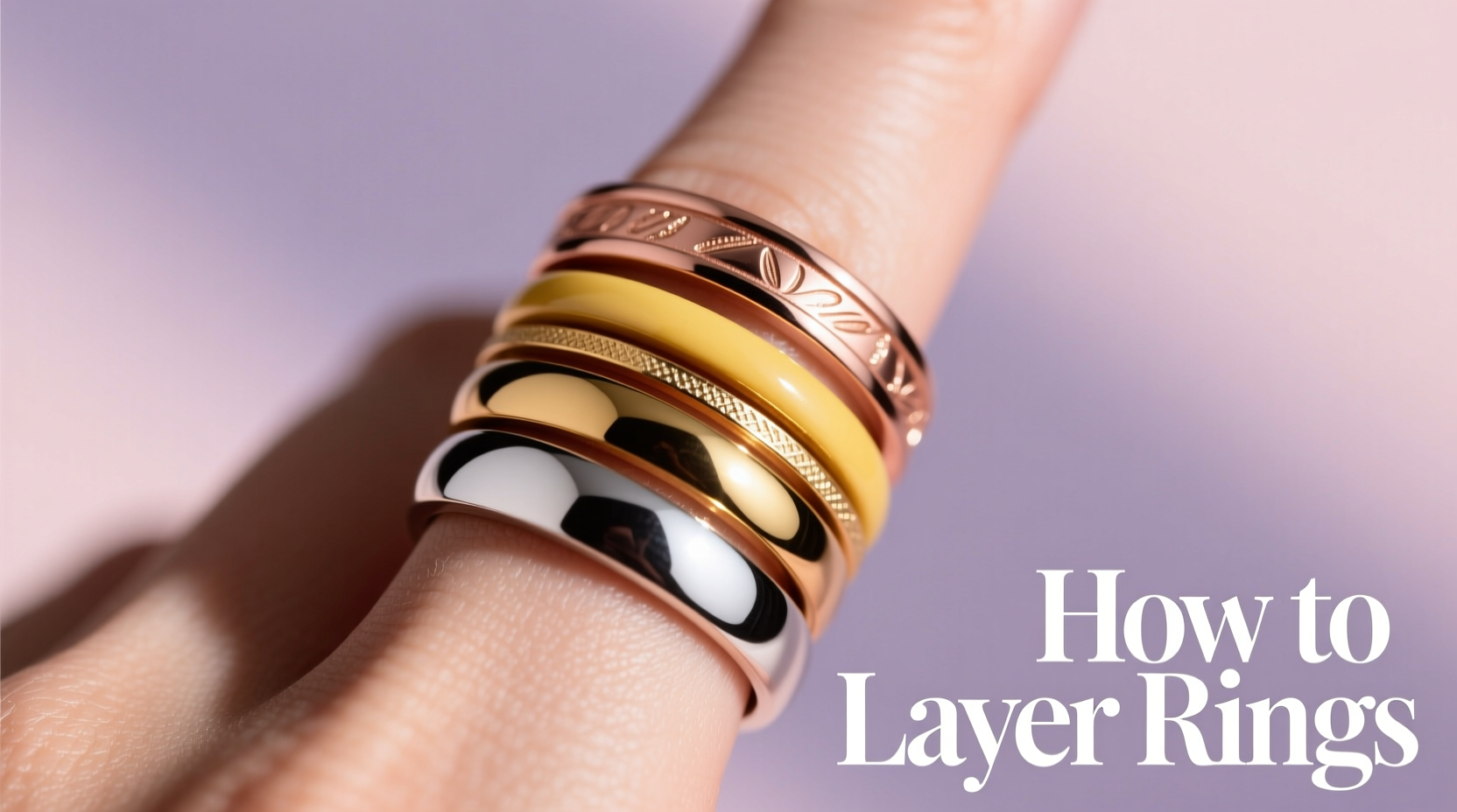 How To Layer Rings On One Finger For A Curated Stacked Look