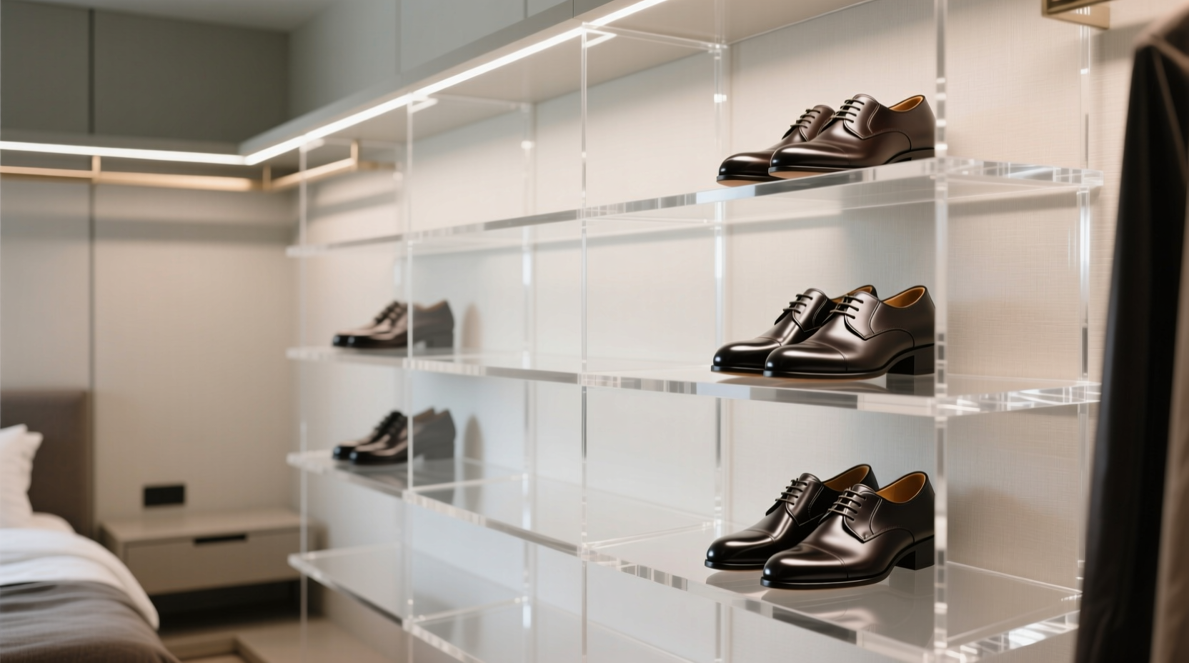 closet organization tips clear shelves vs angled racks