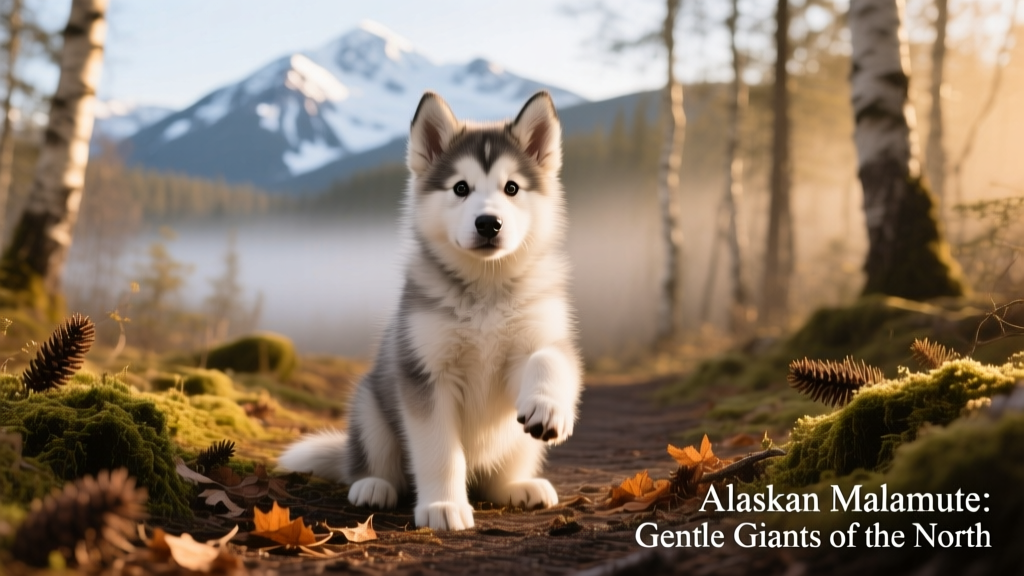 alaskan malamute sitting puppy