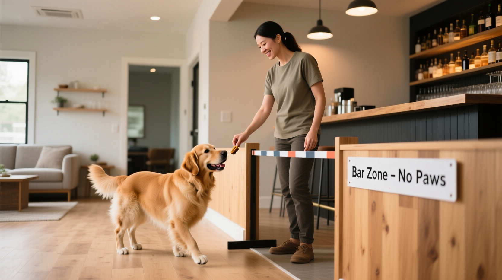 how to train your dog to avoid the home bar area with positive cues