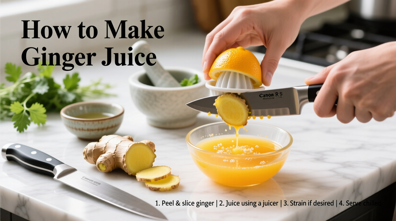 Ginger-Saft herstellen Schritt für Schritt