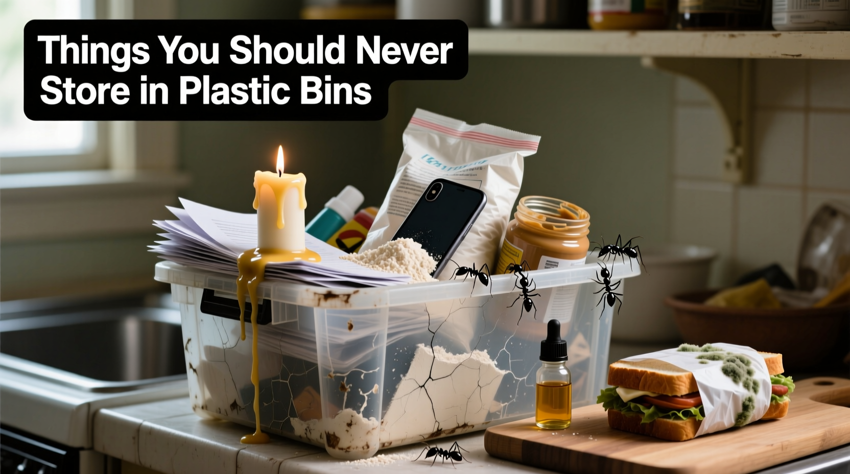 things you should never store in plastic bins