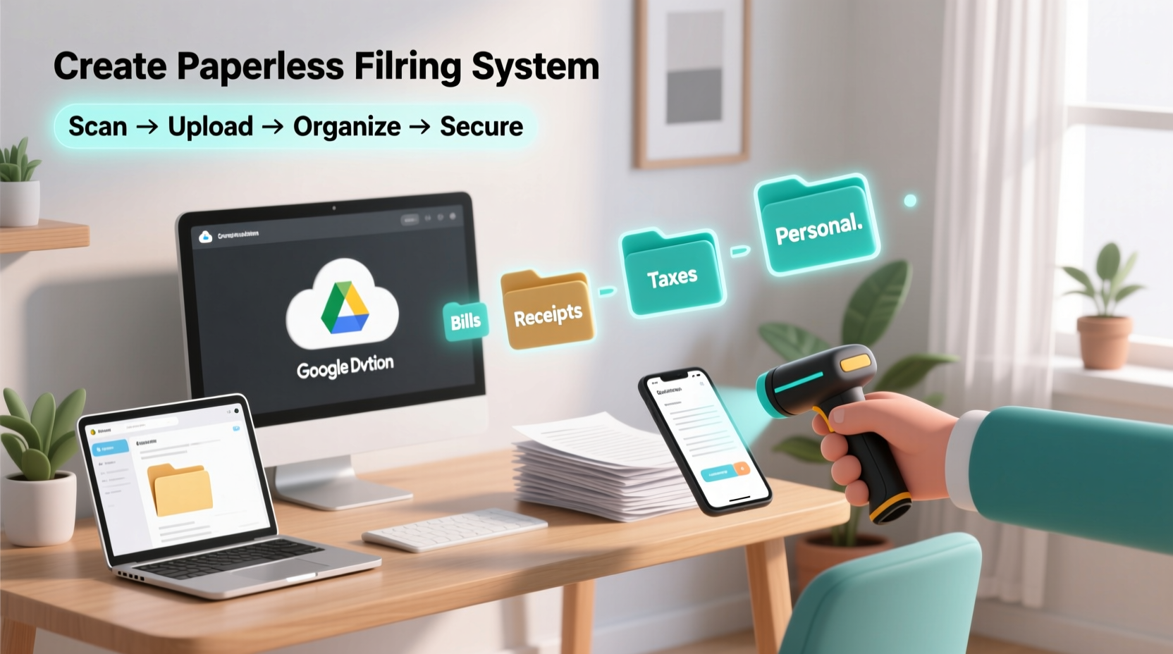 step by step guide to creating a paperless filing system at home