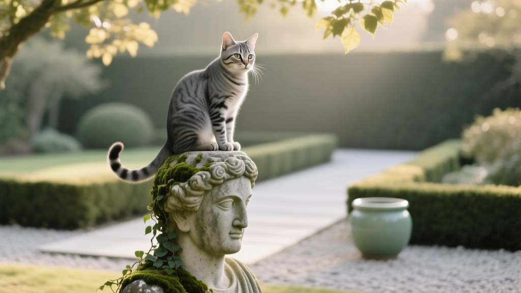 Why Cats Sit on the Garden Statue Head