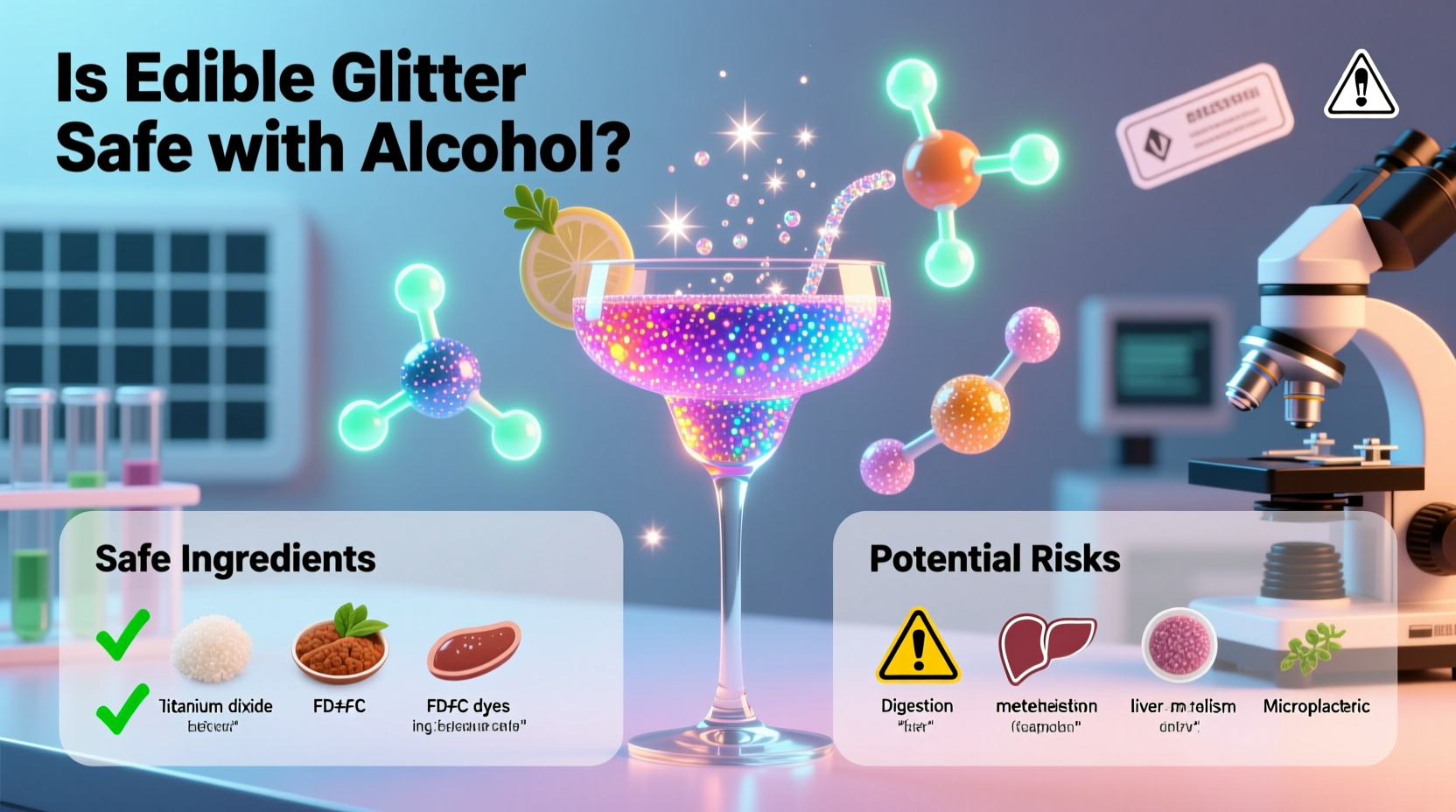 edible glitter in cocktails is it safe with alcohol consumption