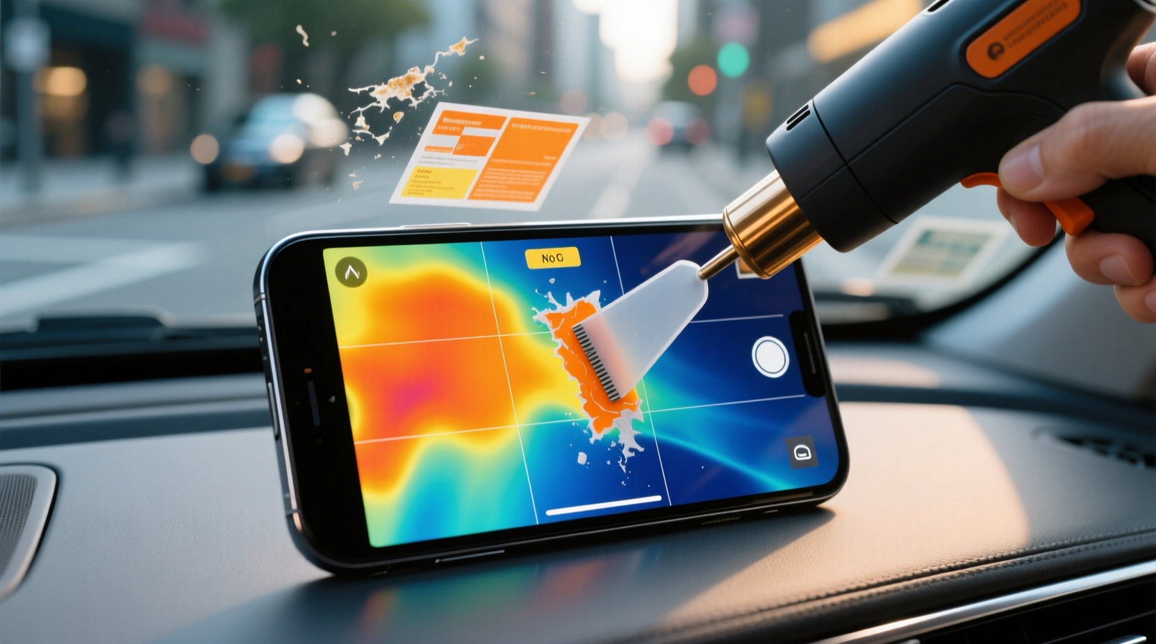 remove windshield stickers easier with a cellphone scre