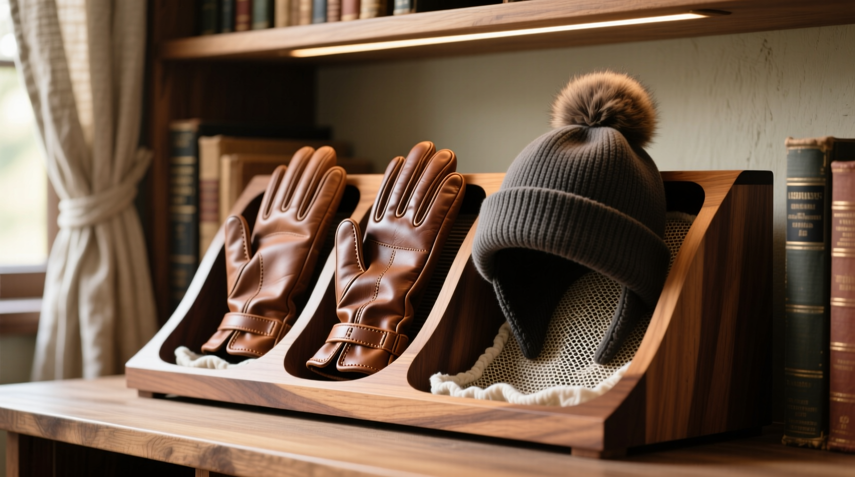 closet organization tips for leather gloves winter hats