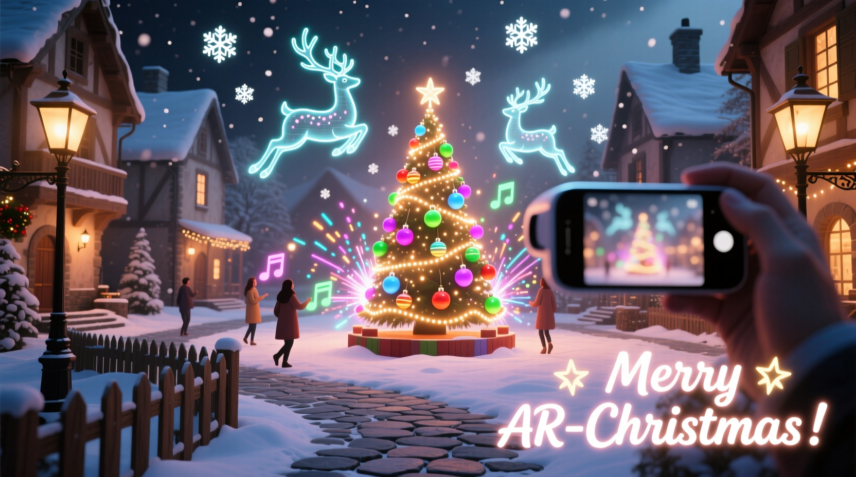 how to create an augmented reality christmas light experience