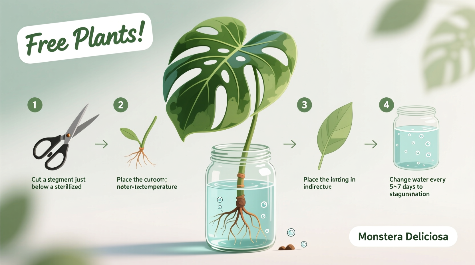 how to propagate monstera cuttings in water simple steps for free plants