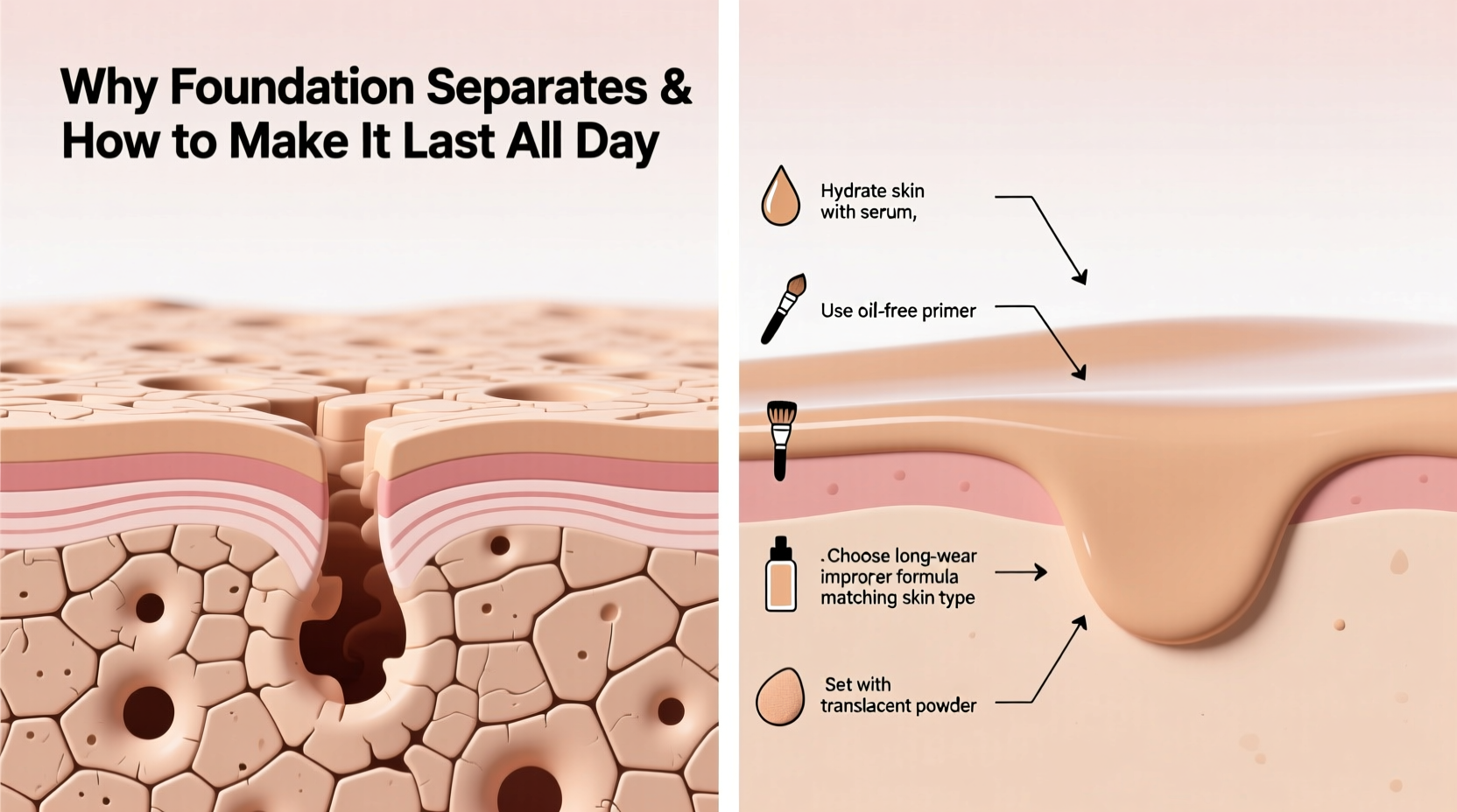 why does my foundation separate and how to make it last all day