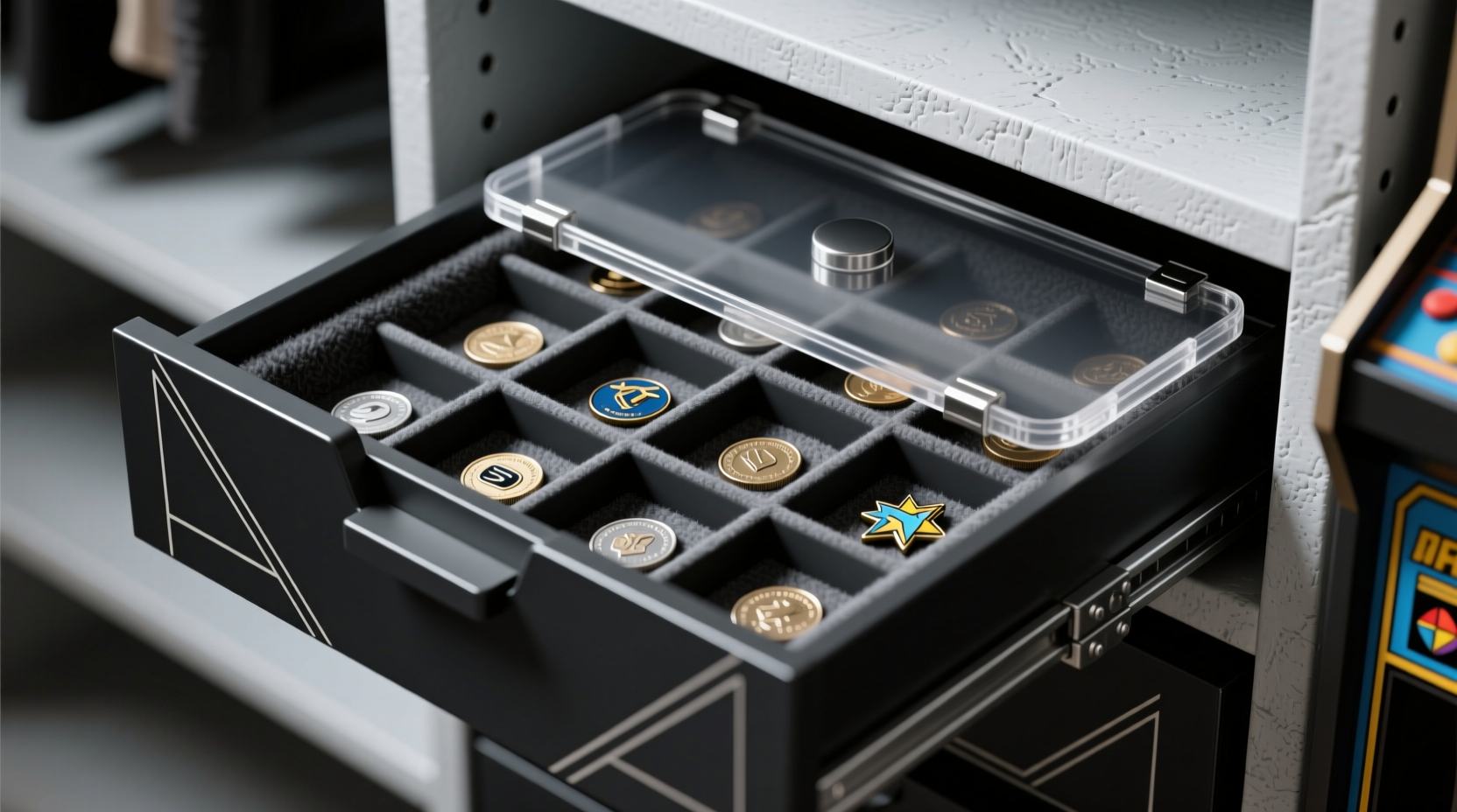 closet organization tips for gaming coins pins