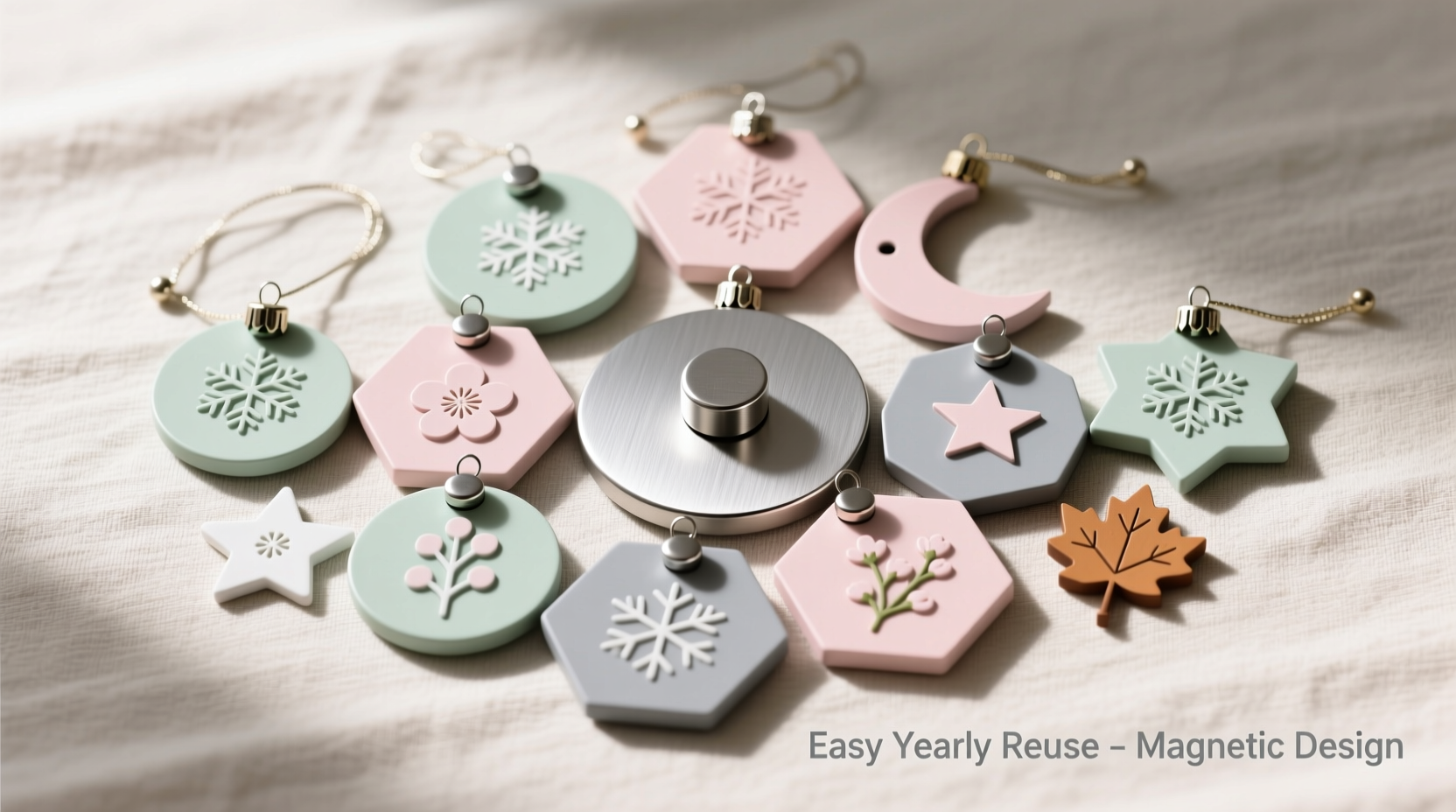 how to build a magnetic ornament system for easy yearly use