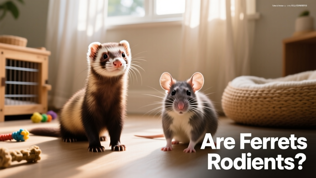 Side-by-side comparison showing a ferret and a rat, highlighting key physical differences