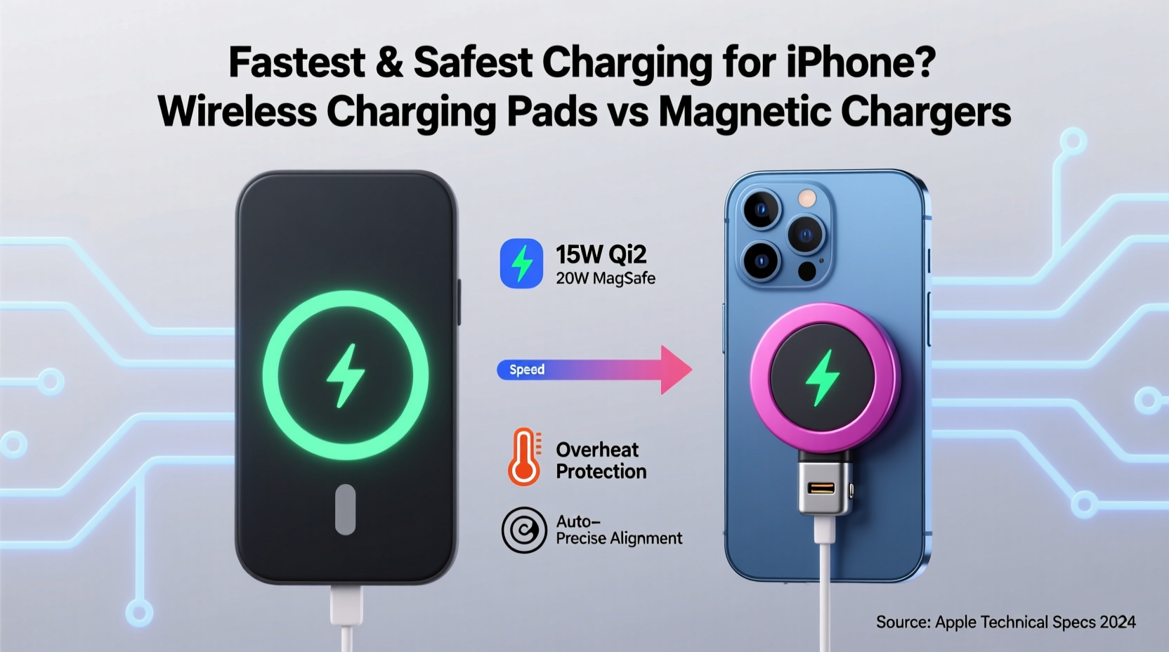 wireless charging pads vs magnetic chargers for iphone which is faster and safer