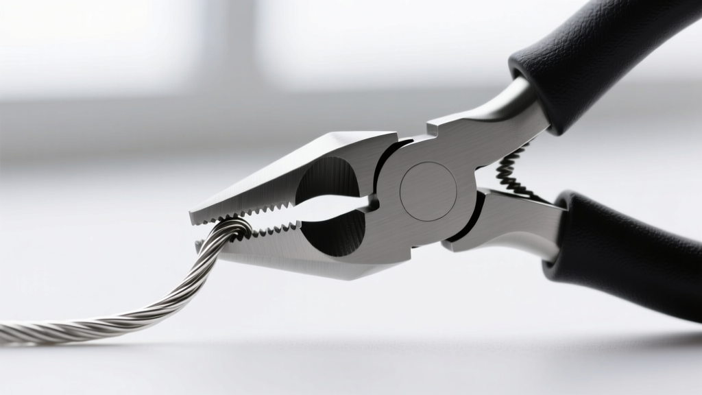 Macro shot of 24-gauge half-hard sterling silver wire being bent at a precise 90-degree angle using nylon jaw jewelry pliers.