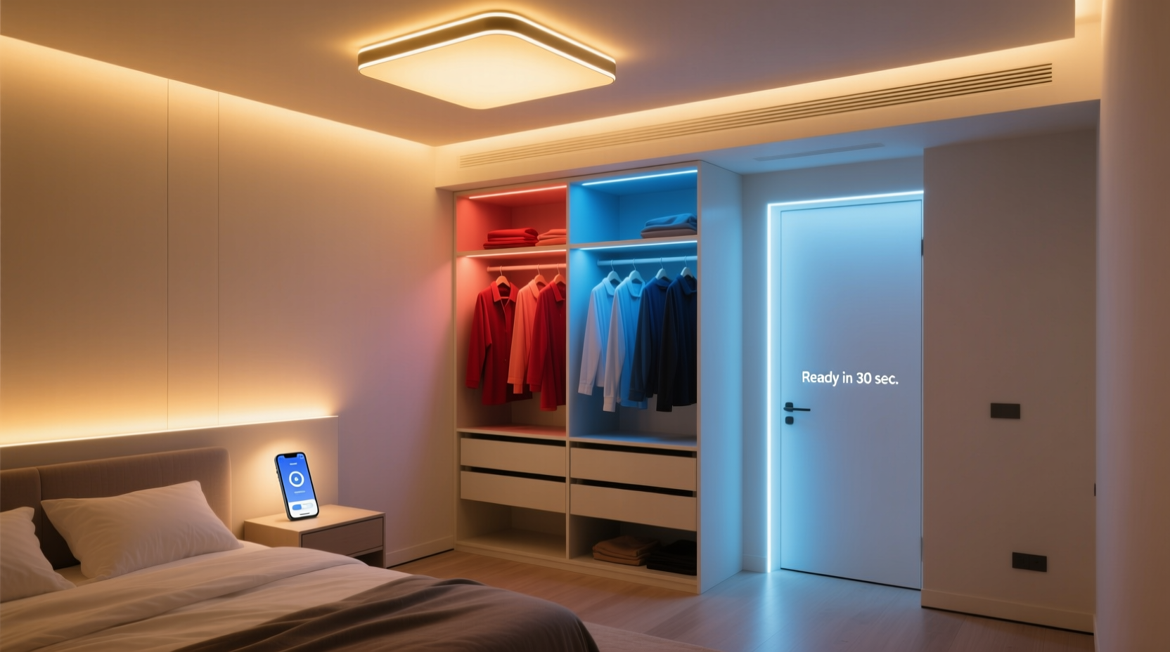 closet organization tips smart lighting for outfit previews