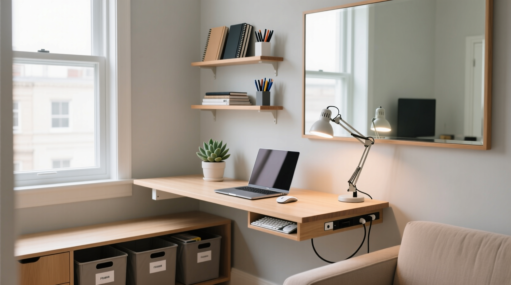 how to create a productive workspace in a studio apartment without clutter
