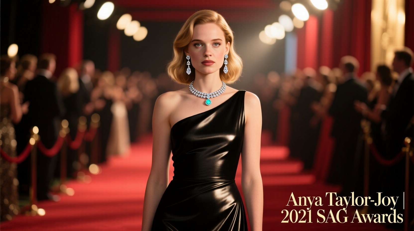 anya taylor joy wears tiffany co at the 2021 screen actors guild awards