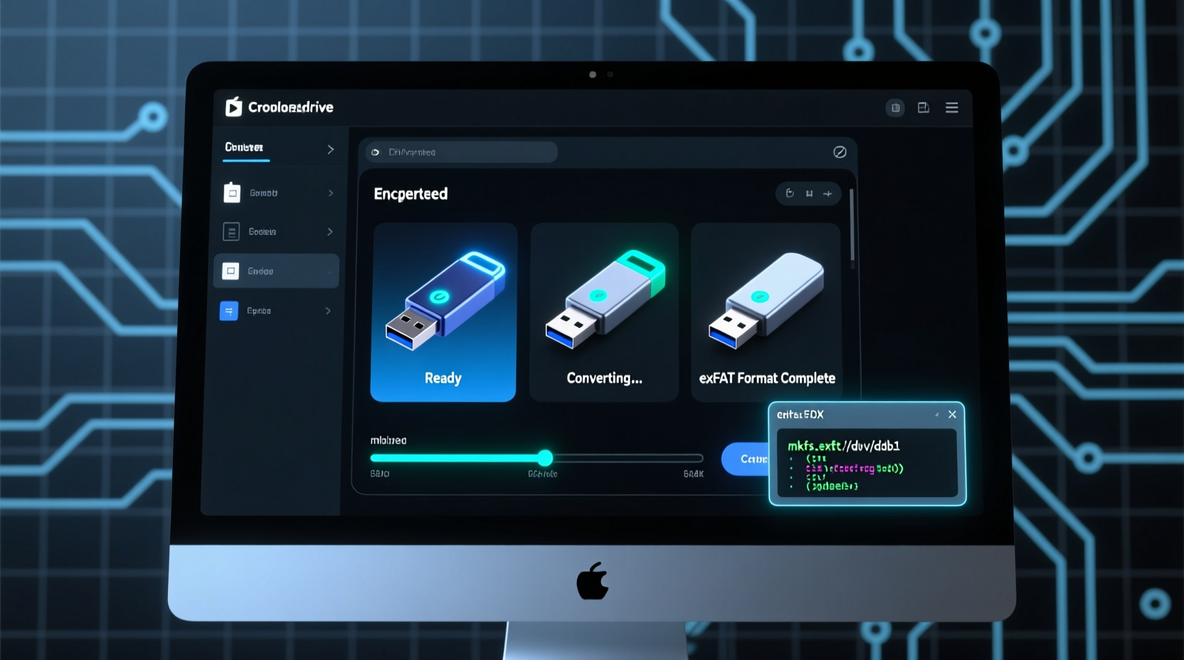 format encrypted drives as exfat to make them play nice