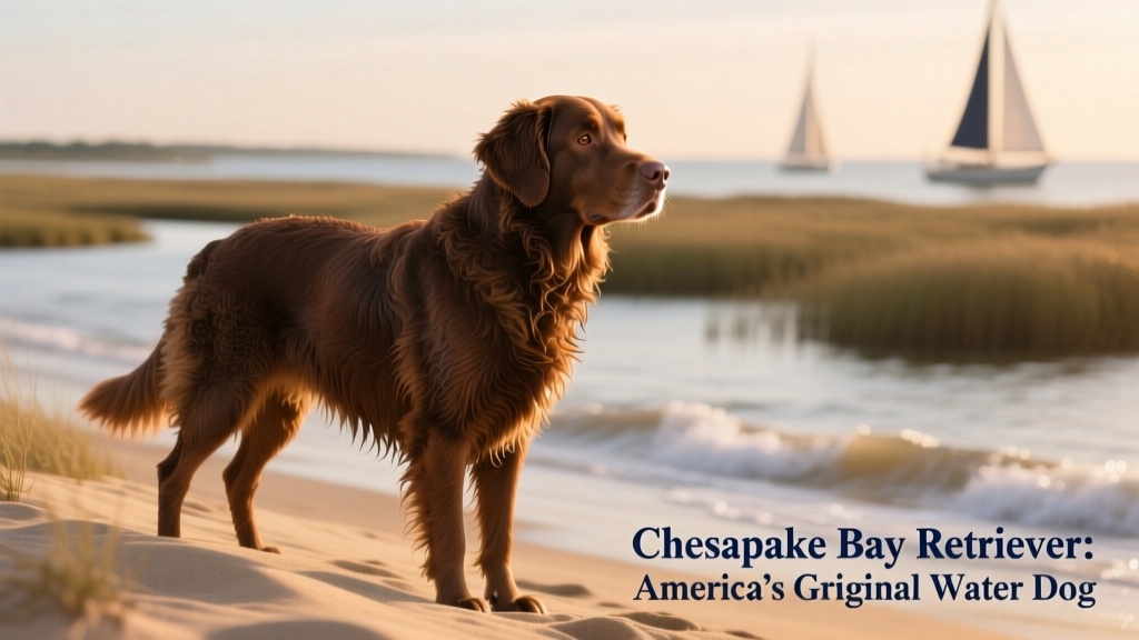 Outdoor portrait of Chesapeake Bay retriever, profile view