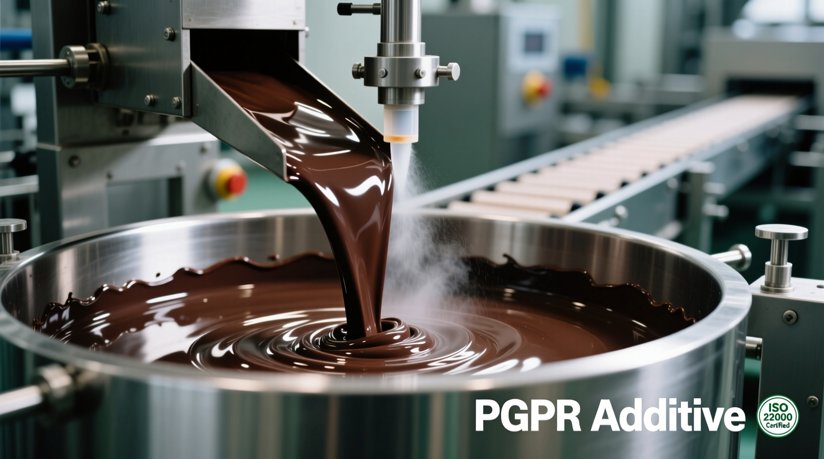 Chocolate manufacturing process showing PGPR application
