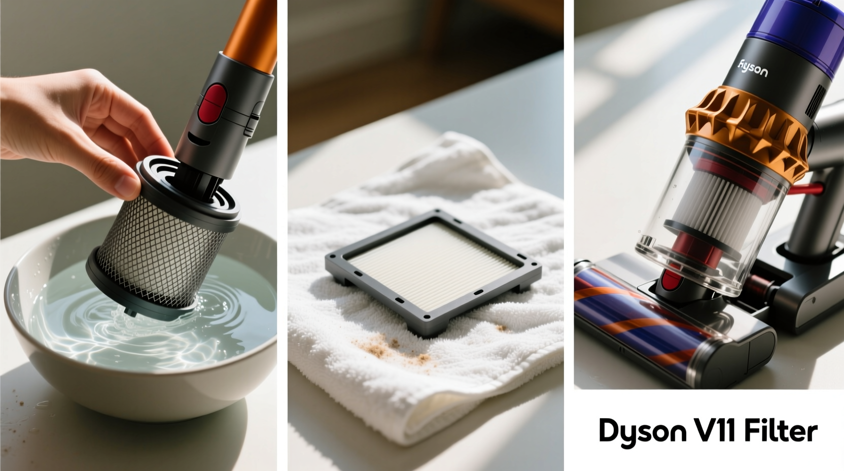 how to clean a dyson v filter safely