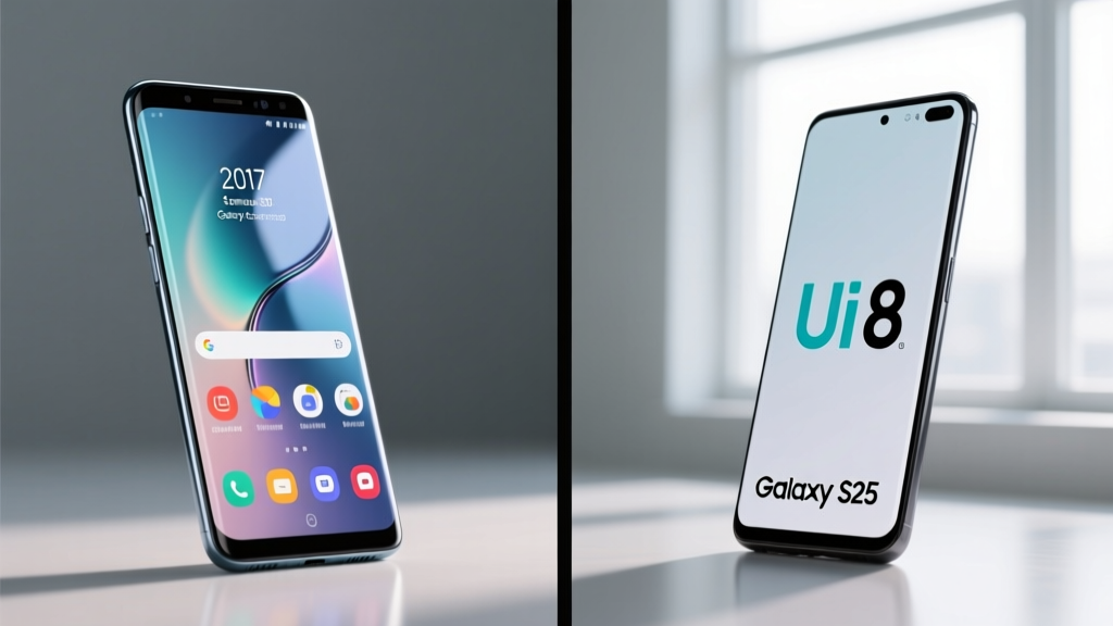 Samsung S8 Home Screen Layout vs. Galaxy S25: UI Comparison