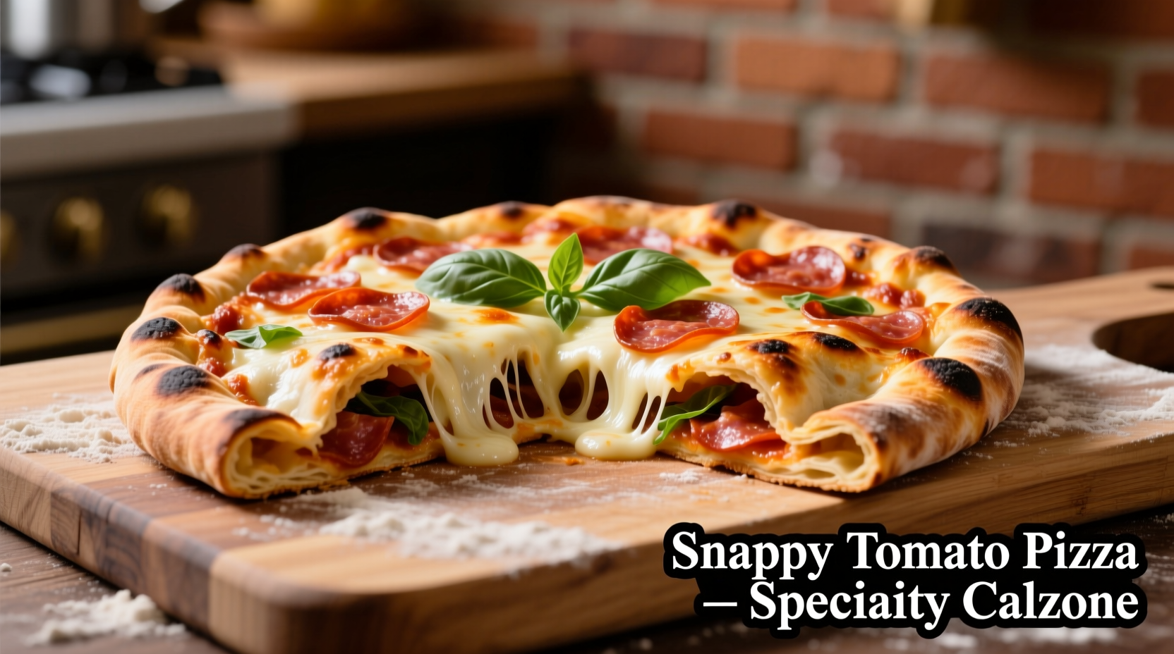 Snappy Tomato Pizza specialty calzone with melted cheese