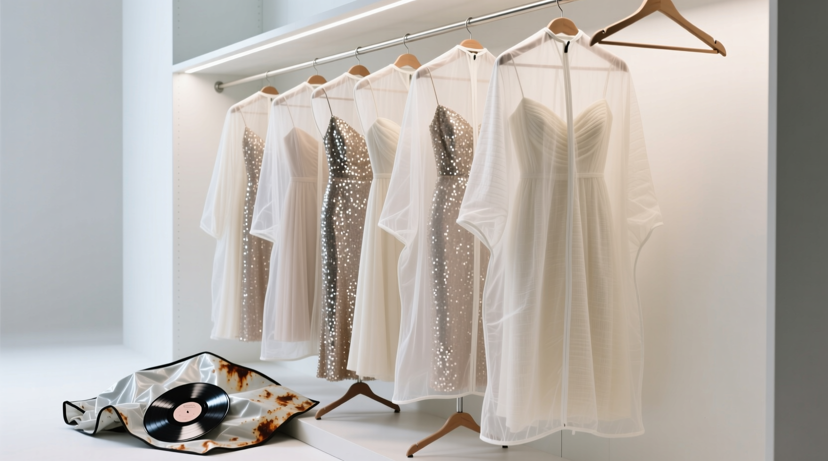 closet organization tips cotton vs vinyl for sequined dresses