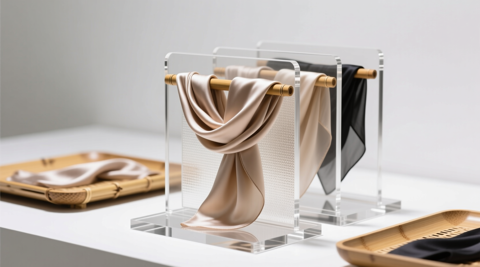 closet organization tips acrylic vs bamboo for silk scarves