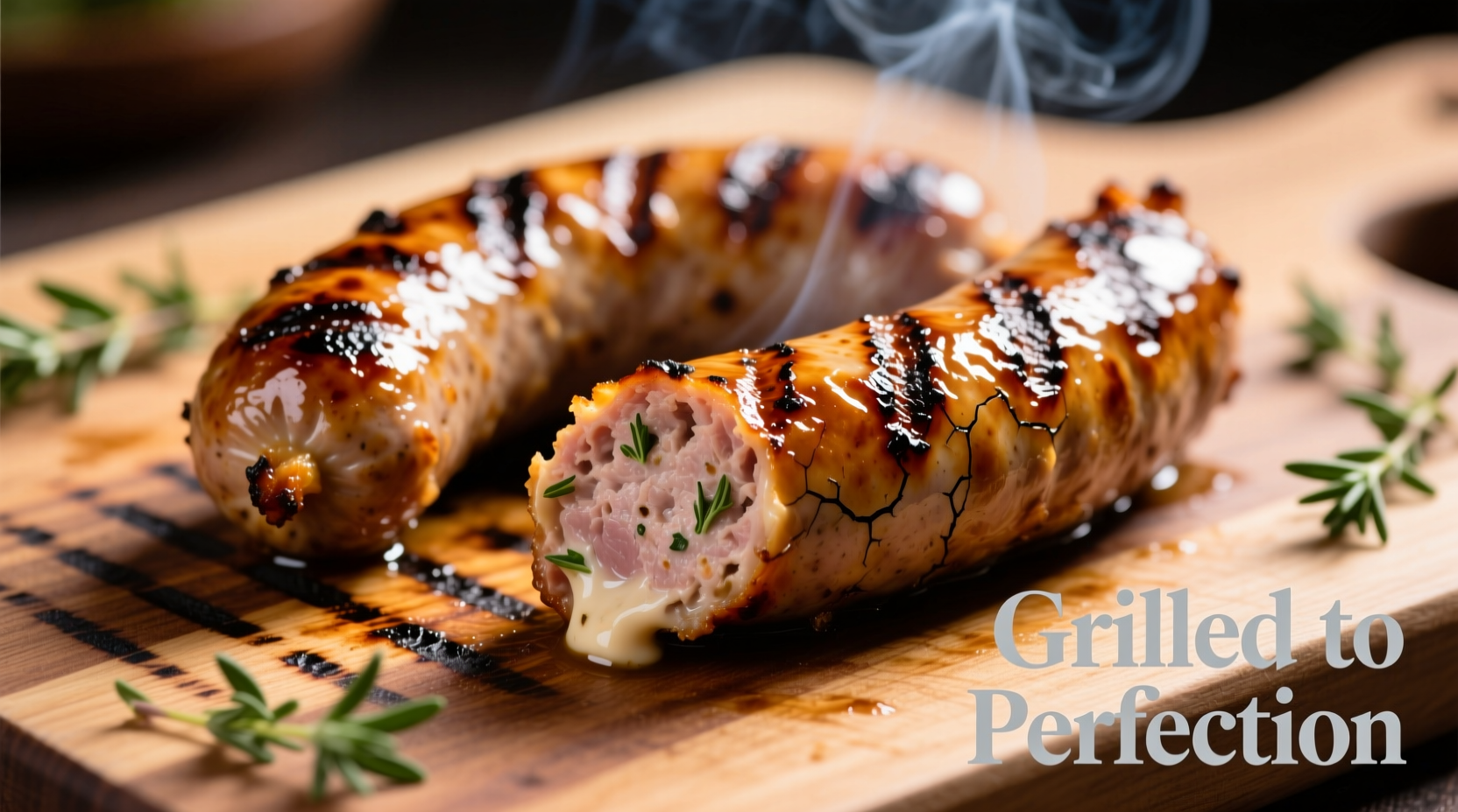 Perfectly grilled boudin links with crispy casing