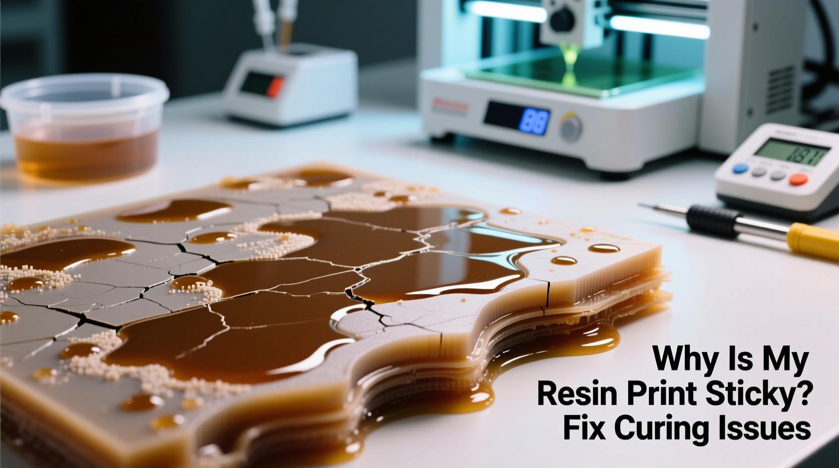 why is my resin print sticky fixing curing issues