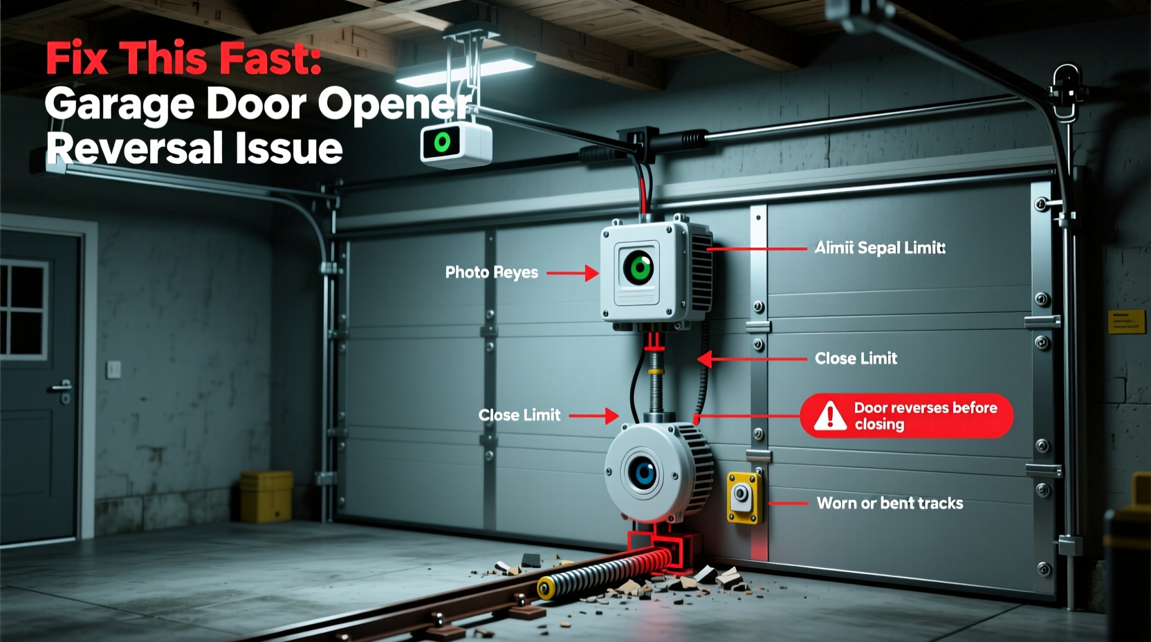 why does my garage door opener reverse before closing fix it fast