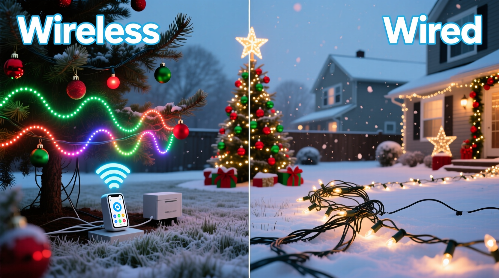 wireless vs wired christmas light networks for synchronized displays