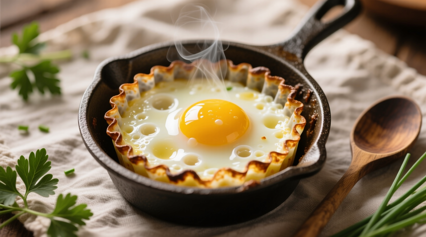 Perfectly cooked oven-baked eggs in muffin tin