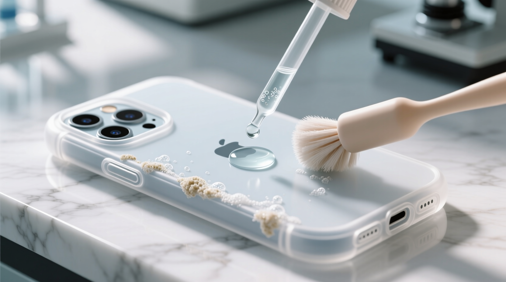how to clean silicone phone cases stained by detergent
