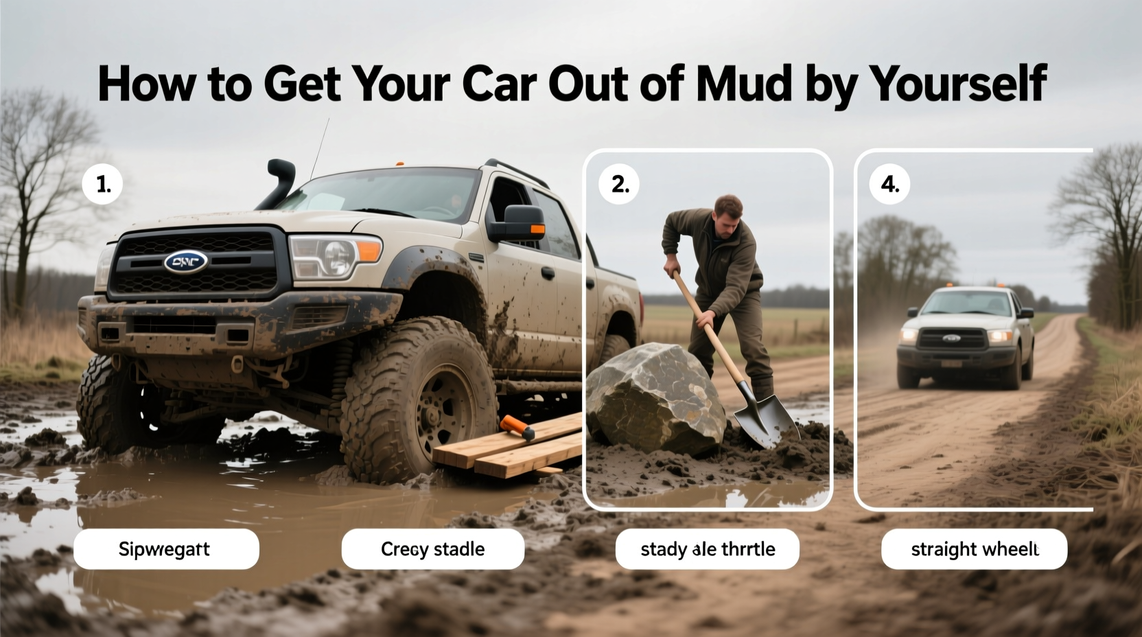 how to get your car out of mud by yourself
