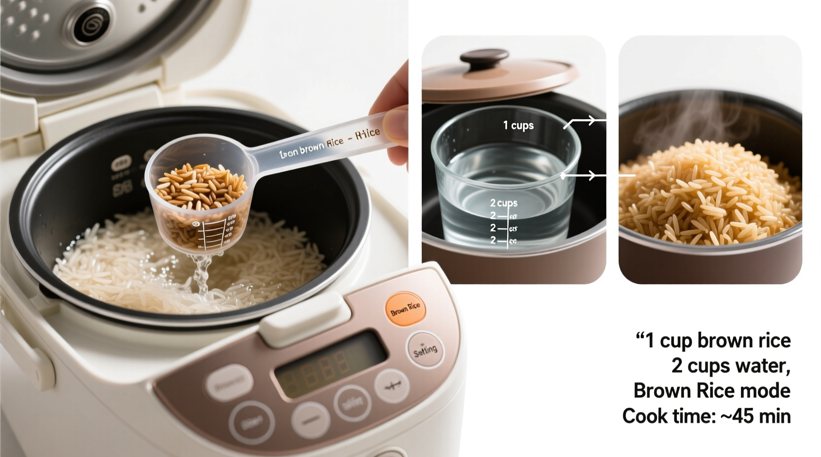 how to make brown rice in rice cooker