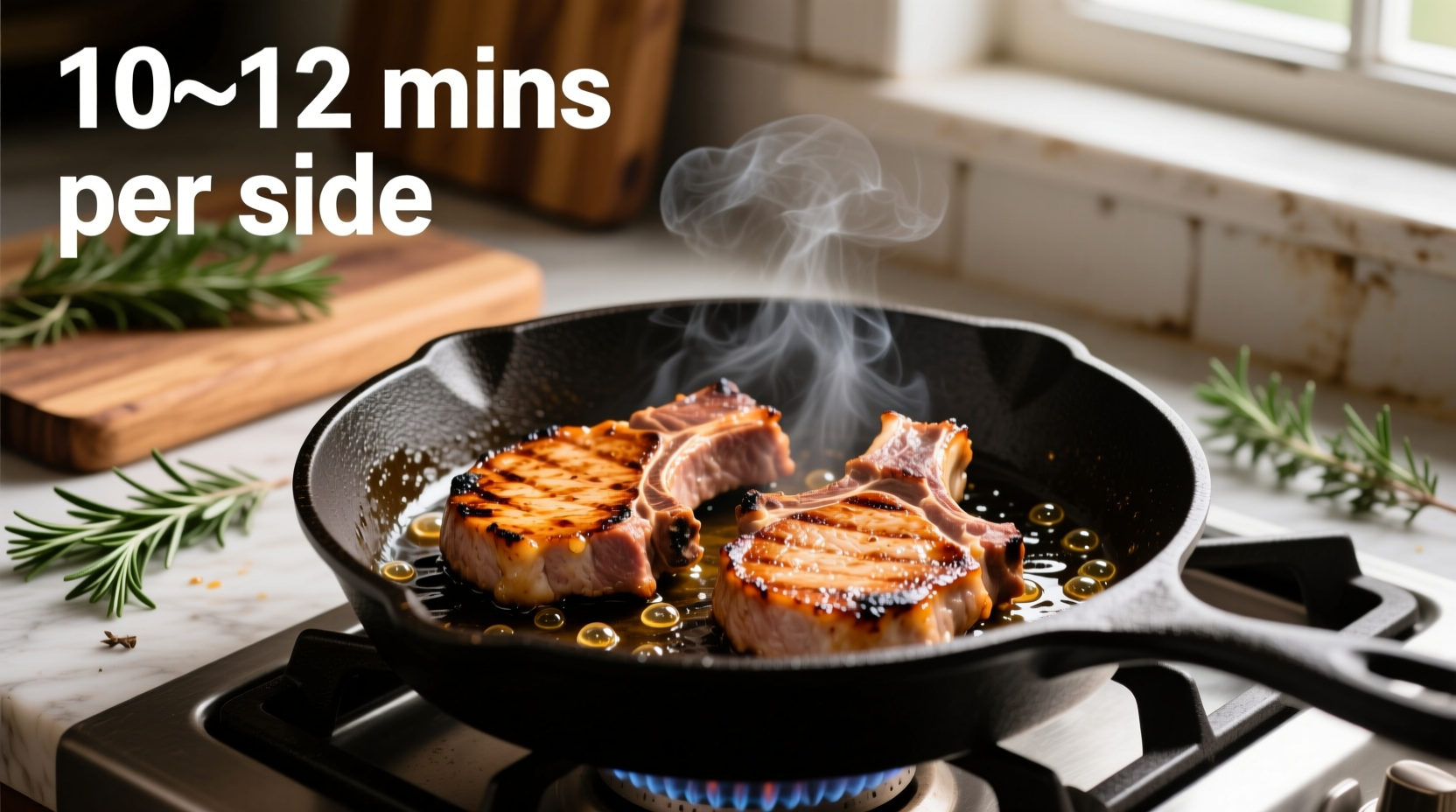 how long to cook pork chops stove top