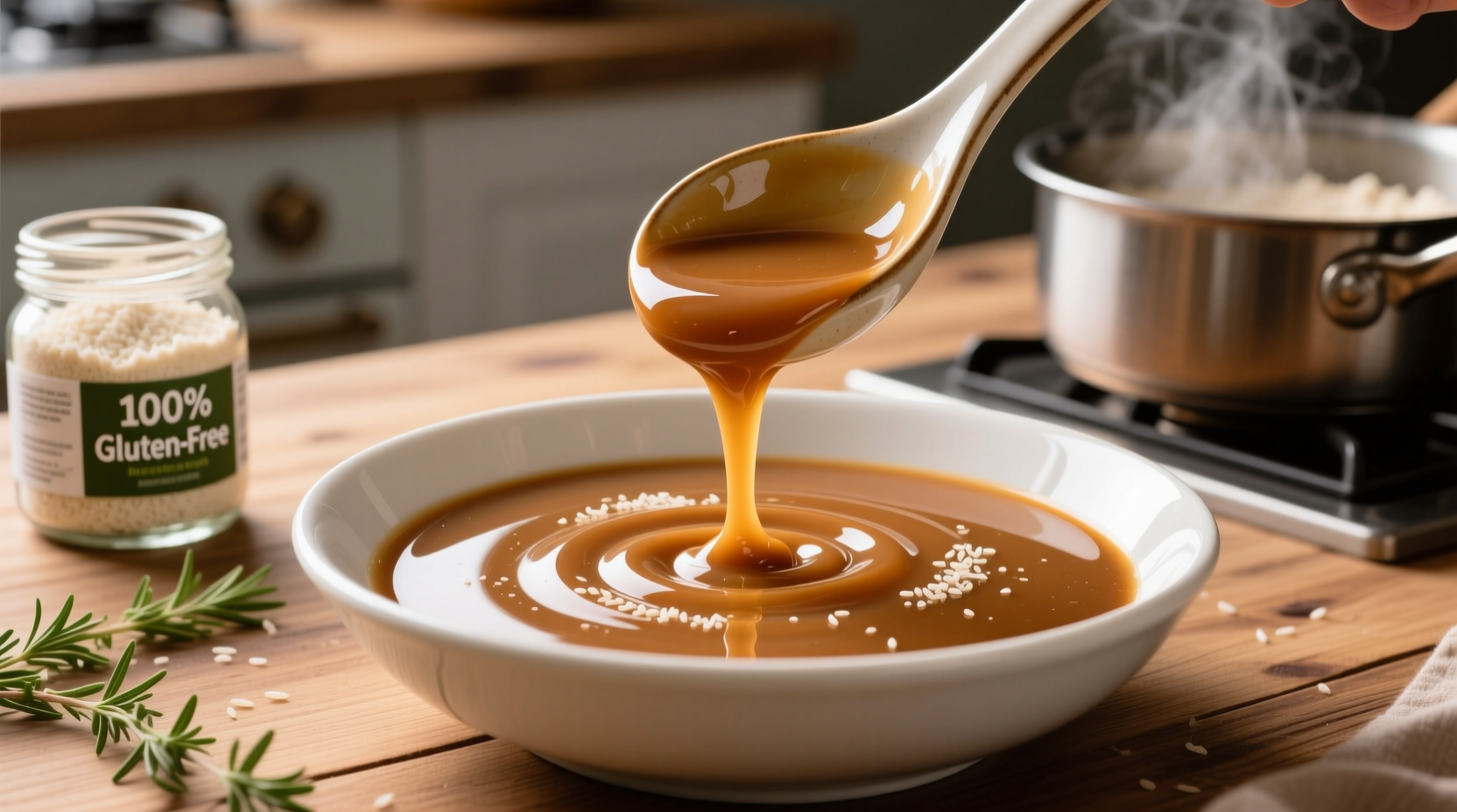 make a tasty silky gluten free gravy with rice flour