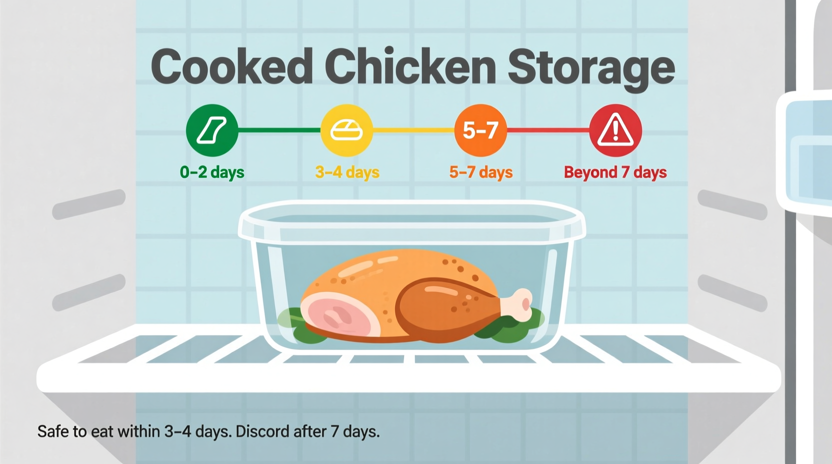 How Long Cooked Chicken Lasts in Fridge: 3-4 Day Safety Rule
