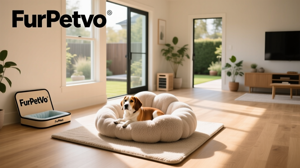 A spacious, well-ventilated exercise pen set up with a soft bed and FurPetVo potty pad in one corner